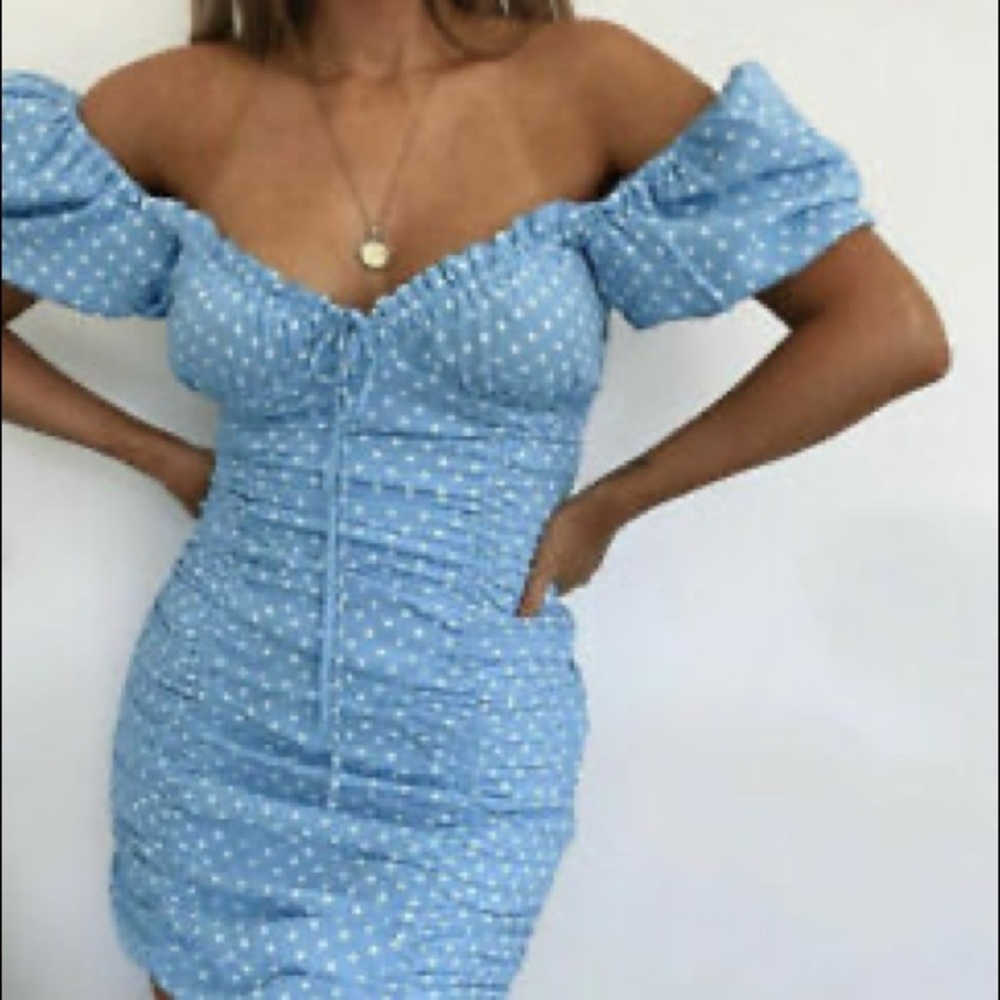 Zara draped polka dot dress